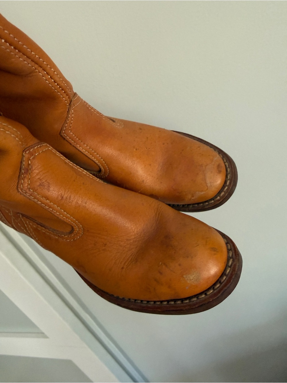 Vintage 70s/80s Buffalos Western Boots Honey Cognac Leather - Picture 4 of 7